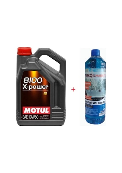 Motul 8100 X-Power 10W-60 Tam Sentetik Motor Yağı 5 L + Cam Suyu