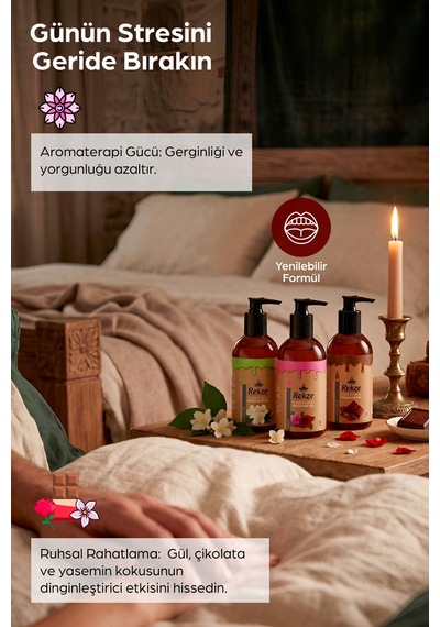 Erotik Masaj Yağı 120 Ml Çikolata + Gül + Yasemin Aromalı, Nemlendirici Ve Su Bazlı - 381142363