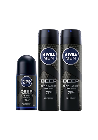 Tr Men Deep Dimension Tıraş Jeli, 200 Ml, Kusursuz Tıraş X2 + Nıvea Men Erkek Roll On Deodorant Deep Dimension 72 Sa