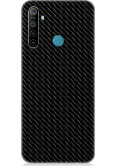 Realme 6i Uyumlu Silikon Kılıf Siyah Karbon Motif