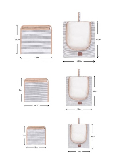 Morbebe 6'lı Gri Valiz Düzenleyici I Bavul Içi Organizer Set I Seyahat Hurcu Açık Gri