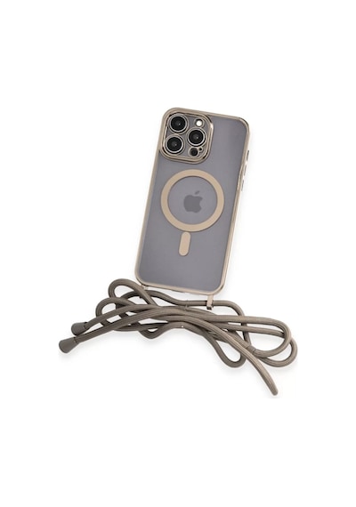 Newface Apple Uyumlu iPad iPhone 13 Pro Kılıf Divo Lazer Askılı Magsafe Kapak - Gold Altın