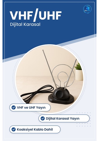 İç Mekan Tv Anteni Vhf Uhf Dijital Karasal Yayın Ev Ofis Televizy