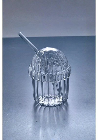 Mika Sert Plastik Kahve Bardağı Ve Frozen Meşrubat Bardağı Cam Pipet Hediyeli 430 Ml. Şeffaf