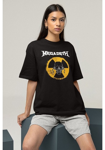 Megadeth Baskılı Unisex Oversize Müzik Grubu Tişört Siyah