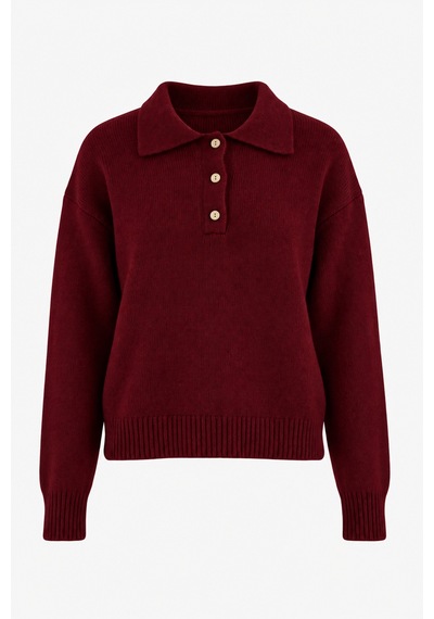 Maison Velora Kadın Bordo Basic Oversize Polo Yaka Yarım Pat Düğmeli Triko Kazak-27aj002 Bordo 923050279 Bordo Maison Velora Kadın Bordo Basic Oversize Polo Yaka Yarım Pat Düğmeli Triko Kazak-27aj002 Bordo 923050279 Bordo