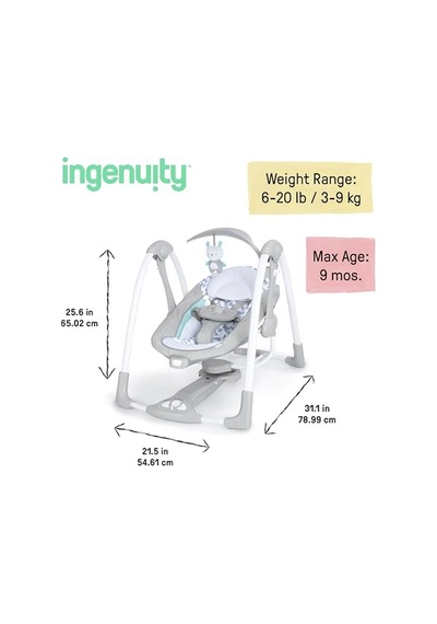 Ingenuity Convertme 2'si 1 Arada Kompakt Taşınabilir Bebek Salıncağı Ve Bebek Koltuğu, Akülü Titreşimler, Otomatik Sallanma, Doğa Sesleri - 9 Kg'a Kadar Açık Bej Ingenuity Convertme 2'si 1 Arada Kompakt Taşınabilir Bebek Salıncağı Ve Bebek Koltuğu, Akülü Titreşimler, Otomatik Sallanma, Doğa Sesleri - 9 Kg'a Kadar Açık Bej