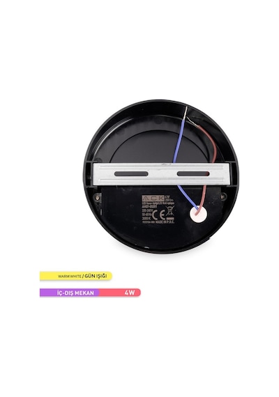 ACK 4W LED Duvar Apliği 3000K Günışığı Siyah Kasa Dekoratif Duvar Gün Işığı
