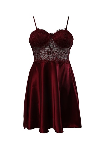 Pierre Cardin 6 Lı Saten Gecelik Çeyiz Takım Bordo