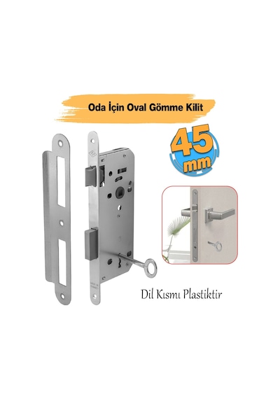 Sessiz Oda Kapı Gömme Kilidi 45 Mm İç Silindirsiz Barelsiz Dayanıklı Metal Kilit Mekanizması