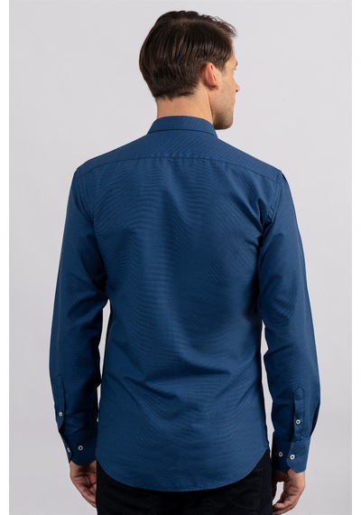 Tudors Modern Slim Fit Dar Kesim Armürlü Erkek Gömlek-23990 Saks Tudors Modern Slim Fit Dar Kesim Armürlü Erkek Gömlek-23990 Saks