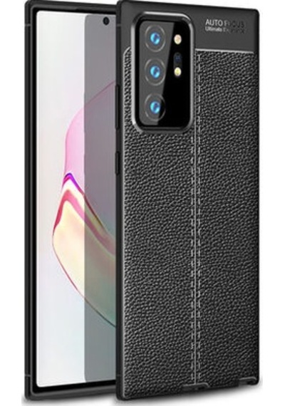 Samsung Galaxy Uyumlu Note 20 Ultra Kılıf Deri Silikon Yüzeyli Yüksek Kaliteli Silikondan Üretilmiş Premium Silikon Kapak Ryc/niss Siyah
