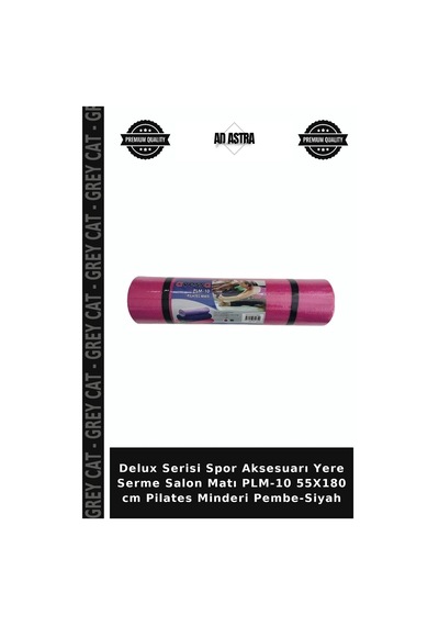Delux Serisi Spor Aksesuarı Yere Serme Salon Matı Plm-10 55x180 Cm Pilates Minderi Pembe-siyah Pembe - Siyah