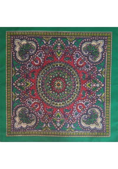 Bhandana Mandala Yeşil Kare Bandana Çok Renkli