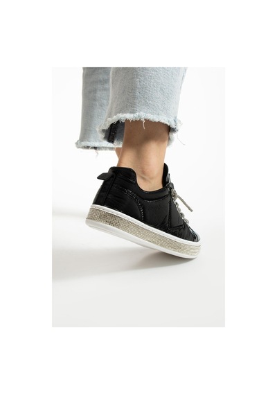 Paris Siyah Taşlı Ortopedik Sneaker Mh22513-siyah Siyah