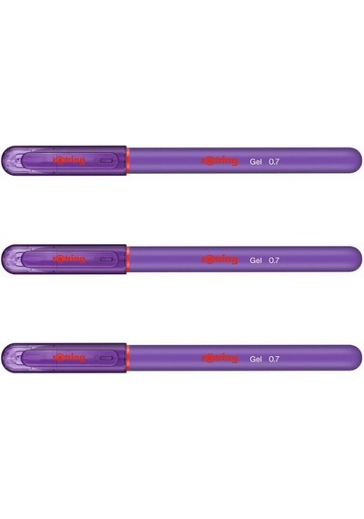 Rotring Jel Mürekkepli Tükenmez Kalem Mor 3'lü