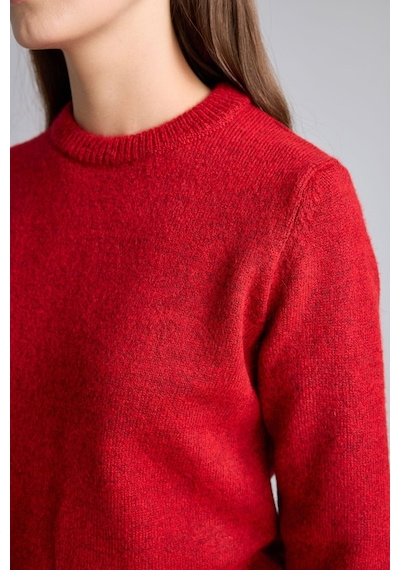 Defacto Regular Fit Bisiklet Yaka Triko Basic Kazak H9438ax26wnrd252 Kırmızı-rd252