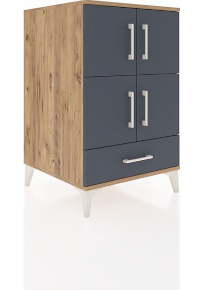 Kronos Komodin 4 Raflı Tek Çekmeceli 4 Kapaklı 60x59x96 Çam-a... Çam