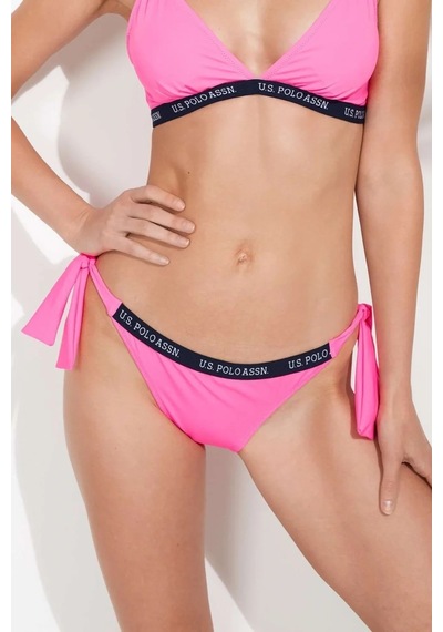 U.S. Polo Assn. Kadın Pembe Kalın İpli Bikini Alt Pembe