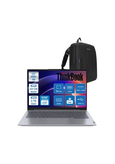 Lenovo ThinkBook 14 G7 IML 21MR0095TRF15 Ultra 5 125U 40 GB 2 TB SSD 14" Free Dos Dizüstü Bilgisayar + Zetta Çanta