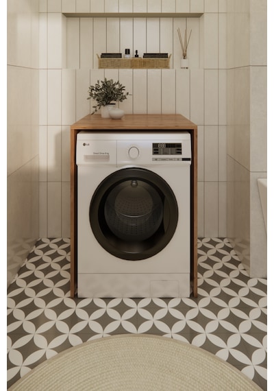 Odaco Premium Çkmd-01 %100 Mdf Çamaşır Ve Kurutma Makinası Banyo Dolabı Safir Meşe