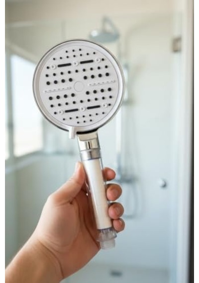 Krom Filtreli Duş Başlığı 6 Modlu Yüksek Basınçlı Tasarruflu El Duşu Kireç Önleyici Mineral Filtreli Banyo Duş Başlığı 12,5 Cm Geniş Başlıklı Evrensel Uyumlu