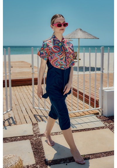 Remsa Mayo Önü Kapaklı Paraşüt Kısa Kollu Yarı Kapalı Mayo Nurel R2601 Nurel01