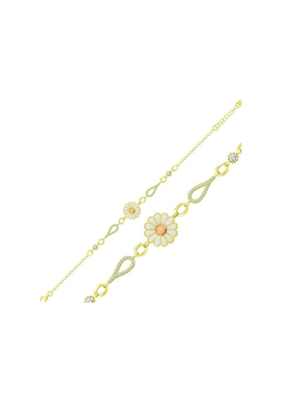 925 Ayar Gümüş Gold Papatya Kadın Bileklik Gümüş - Rose Gold