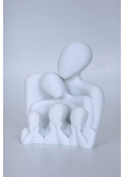 Minimalist Aile Biblosu Modern Dekoratif Anne Baba Ve Çocuklar Heykeli Beyaz Aile - Anne, Baba Ve 3 Çocuk - 858690790