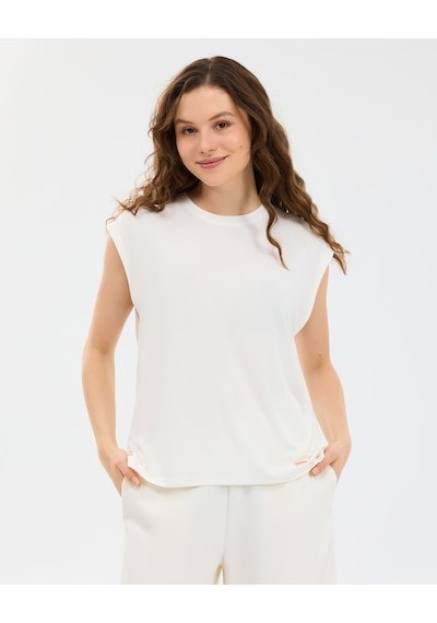 Skechers W Soft Touch Loose Fit T-shirt Kadın Beyaz Tshirt S2610047-3855