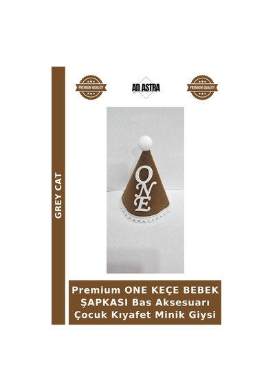 Grey Cat Premium One Keçe Bebek Şapkası Bas Aksesuarı Çocuk Kıyafet Minik Giysi Çok Renkli