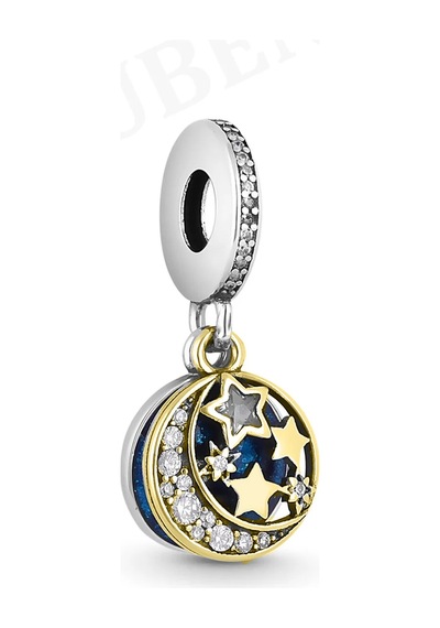 Fubena İki Renkli Ay Ve Yıldızlar Disk Sallantılı Charm