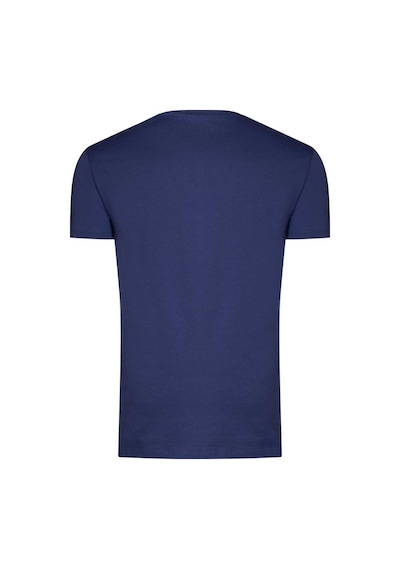 Rich Erkek V Yaka %100 Pamuk Kısa Kollu Lacivert T-shirt Basic Erkek Tişört Lacivert