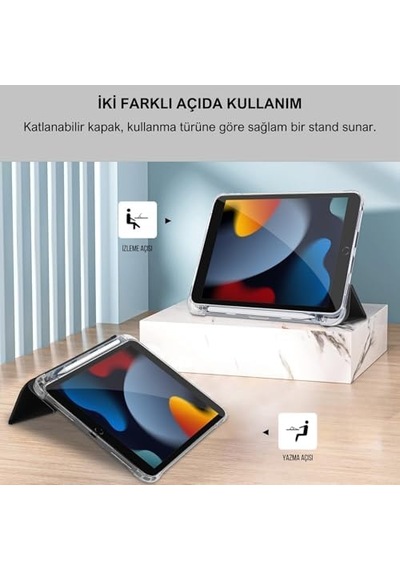 Apple İpad 10.2 İnç 2019/2020/2021 Modellerinin Tümüyle Uyumlu Uyku Modlu, Apple Pencil Kalemlikli, Trifold, Esnek, Mat, Darbeye Tam Dayanıklı Smart Tablet Kılıfı Siyah Apple İpad 10.2 İnç 2019/2020/2021 Modellerinin Tümüyle Uyumlu Uyku Modlu, Apple Pencil Kalemlikli, Trifold, Esnek, Mat, Darbeye Tam Dayanıklı Smart Tablet Kılıfı Siyah