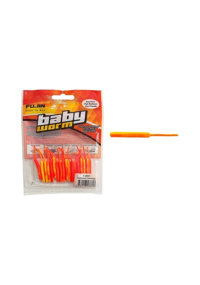 Fujin Baby Worm Lrf Silikon 5.2 Cm Uv Yelorange Glow 18 Adet