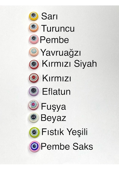 Bebek Düğmesi / Nazar Boncuğu Model 2 / 10 Adet / - Fıstık Yeşili