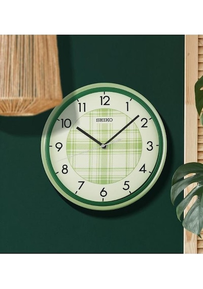 Seiko Qha016m Yeşil Renkli Plastik Kasa Quartz Mekanizmalı Duvar Saati Çok Renkli