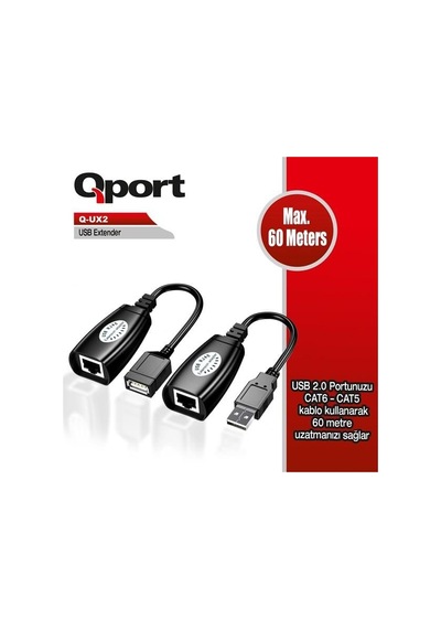 Qport Q-ux2 60metre Usb-cat6 Usb Extender-212760