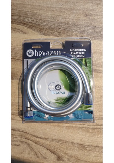 Patlama Yapmayan Silikonlu Duş Hortumu Gri Pvc Kaplamalı Gri