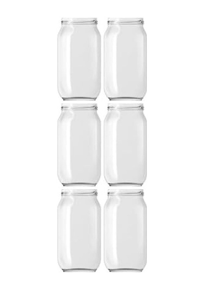 6 Adet 1000 Ml Metal Beyaz Konserve Kapaklı Şeffaf Paşabahçe Menemen Turşuluk Cam Kavanoz Diğer
