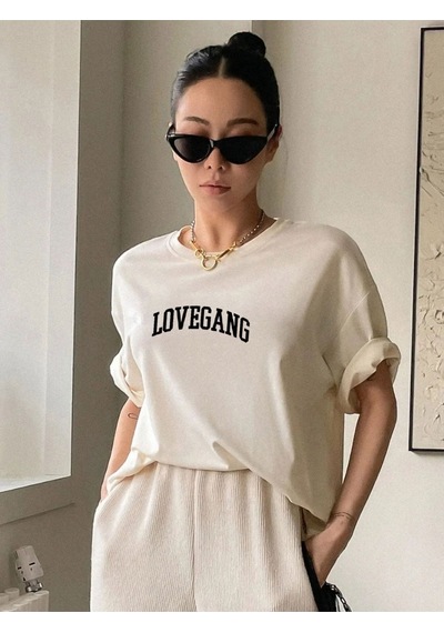Kadın Lovegang Baskılı Tshirt 001