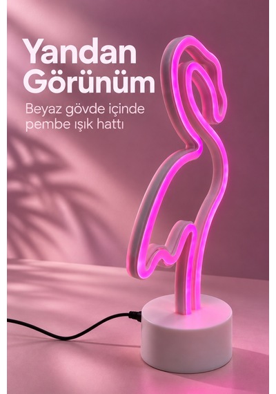 Flamingo Led Lamba Pembe Işıklı Usb Ve Pilli