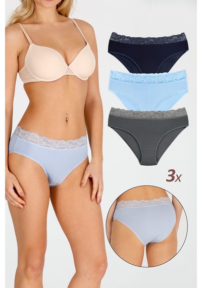 Sensu Kadın Bambu Kumaş Beli Dantelli Slip Külot 3'lü Paket Set Kts1094 Gri Sensu Kadın Bambu Kumaş Beli Dantelli Slip Külot 3'lü Paket Set Kts1094 Gri