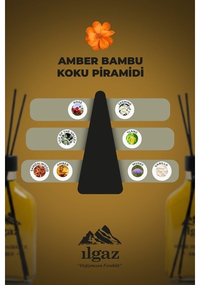 Ilgaz Amber Bambu Çubuklu Oda Kokusu 200 Ml Xl Red Diffuser 12'li Paket Diğer