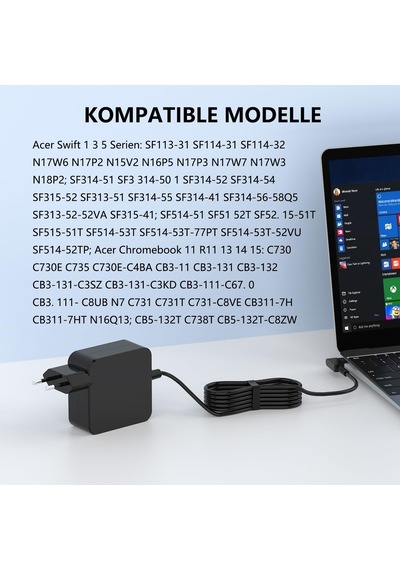 Acer Swift 3 1 5 Şarj Cihazı, Chromebook 11 13 14 15 Cb3 Cb5 C720 C740 Sf314-52 Sf314-51 Sf314-