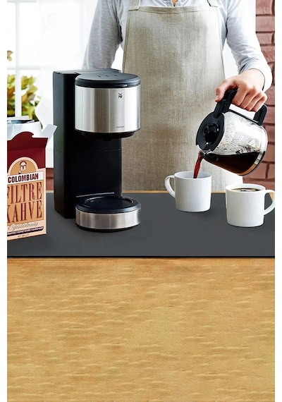 Valerine Life Barista Kahve Barı Matı 40x90cm Espresso Makinesi Ve Çaycı Altlığı Dünya Kahve Zamanı Siyah