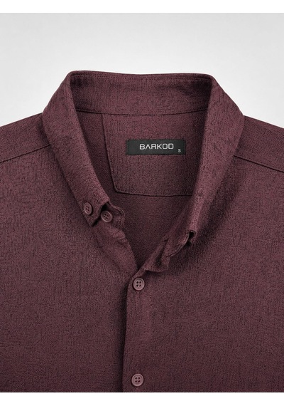Classics Men Plus Barkod Uzun Kol Slim Fit Erkek Esnek Gömlek - 7681 Bordo Classics Men Plus Barkod Uzun Kol Slim Fit Erkek Esnek Gömlek - 7681 Bordo
