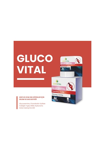 Glucovital 75 Tablet Kedi Ve Küçük Irk Köpekler Için Kas Ve Eklem Desteği