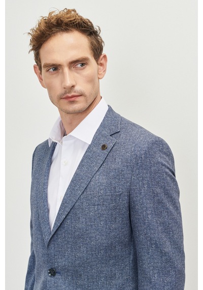 AC&Co / Altınyıldız Classics Erkek Mavı Slim Fit Dar Kesim Mono Yaka Seyahat Çantalı Desenli Takım Elbise Mavı Mavi AC&Co / Altınyıldız Classics Erkek Mavı Slim Fit Dar Kesim Mono Yaka Seyahat Çantalı Desenli Takım Elbise Mavı Mavi