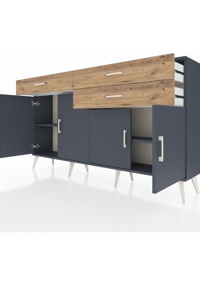 Arges Konsol 2 Raflı 3 Çekmeceli 4 Kapaklı 176x30x99 Antrasit-ant Antrasit-antrasit/çam Arges Konsol 2 Raflı 3 Çekmeceli 4 Kapaklı 176x30x99 Antrasit-ant Antrasit-antrasit/çam